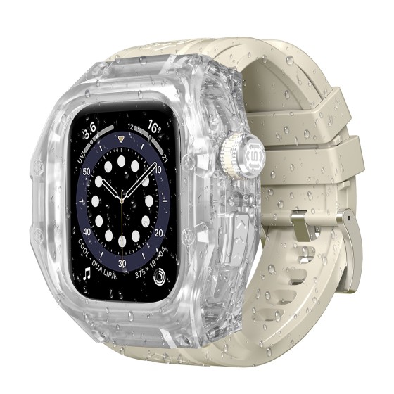 SHELLBOX Silicone Band Translucent IP68 Rating Modify Kit Watch Protective Case Waterproof For Apple Watch Series 10 46mm