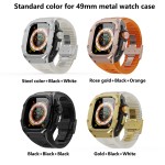 S SHELLBOX New Design Luxury Shockproof 316 Stainless Steel Watch Case For Apple Watch Ultra 49mm With Silicon Watchband